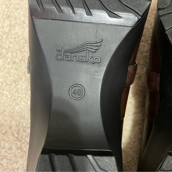 Dansko Brown Leather Slip On Nursing Medical Wedge Shoes - Picture 14 of 16